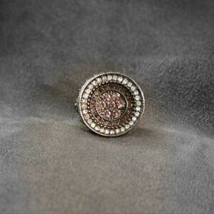 Lia Sophia Pink and Silver Statement Ring